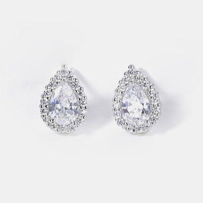 925 Sterling Silver Zircon Teardrop Shape Earrings - Aesthetic Haven