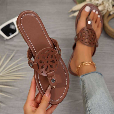 PU Leather Flat Sandals Trendsi