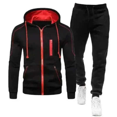 Hooded Long - sleeved Sweater And Pants Casual Zipper Suit - Aesthetic Haven