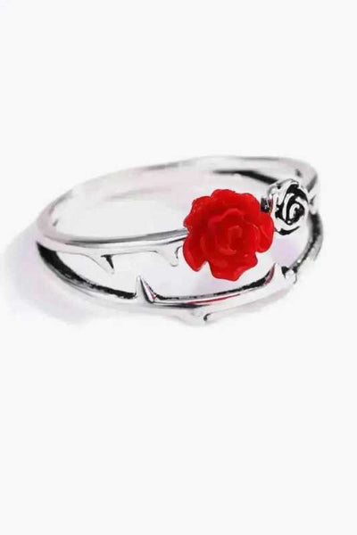 Rose Zinc Alloy Ring - Aesthetic Haven