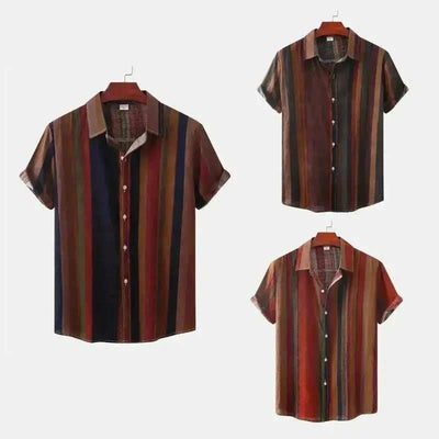 Summer Men's Clothing Printing Casual Retro Shirt Men - Aesthetic Haven